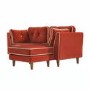Burnt Orange Velvet Piped 3 Seater Chaise Corner Sofa - Cohen