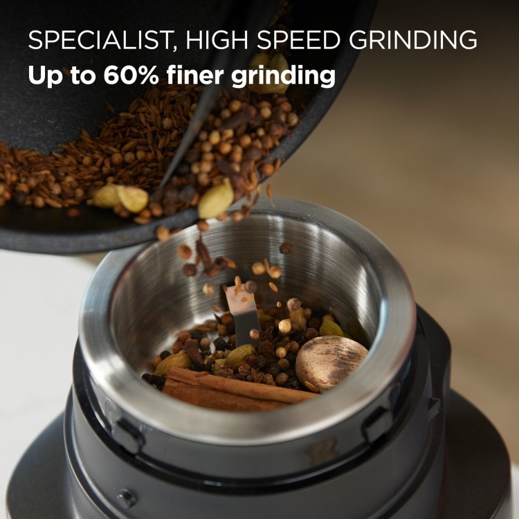 Kenwood CHP80.000BK Duo Prep 2-in-1 Electric Food Chopper & Grinder – 800W Mini Food Processor with QuadBlade Spice & Coffee Grinder Black