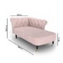 Pink Velvet Chesterfield Chaise Longue Chair - Christiana