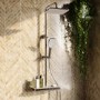 ONLY OPENED - Chrome Thermostatic Mixer Shower Set with Push Button & Shelf - Mika
