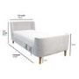 Kids Grey Velvet Single Sleigh Bed Frame - Charlotte