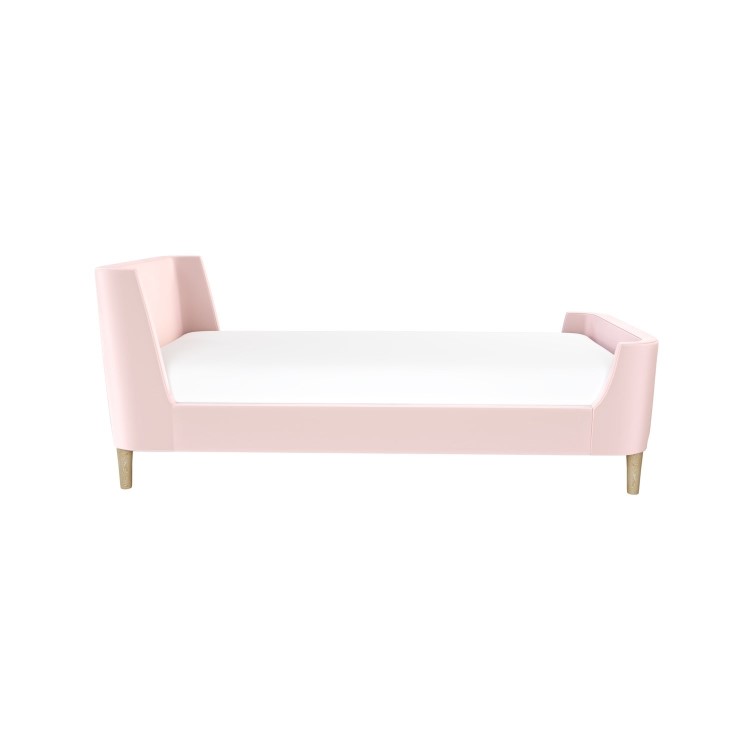 Kids Pink Velvet Single Sleigh Bed Frame - Charlotte