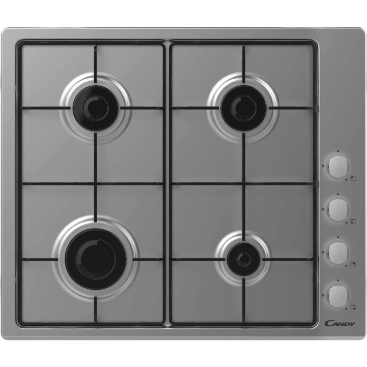 Candy 60cm 4 Burner Gas Hob - Stainless Steel