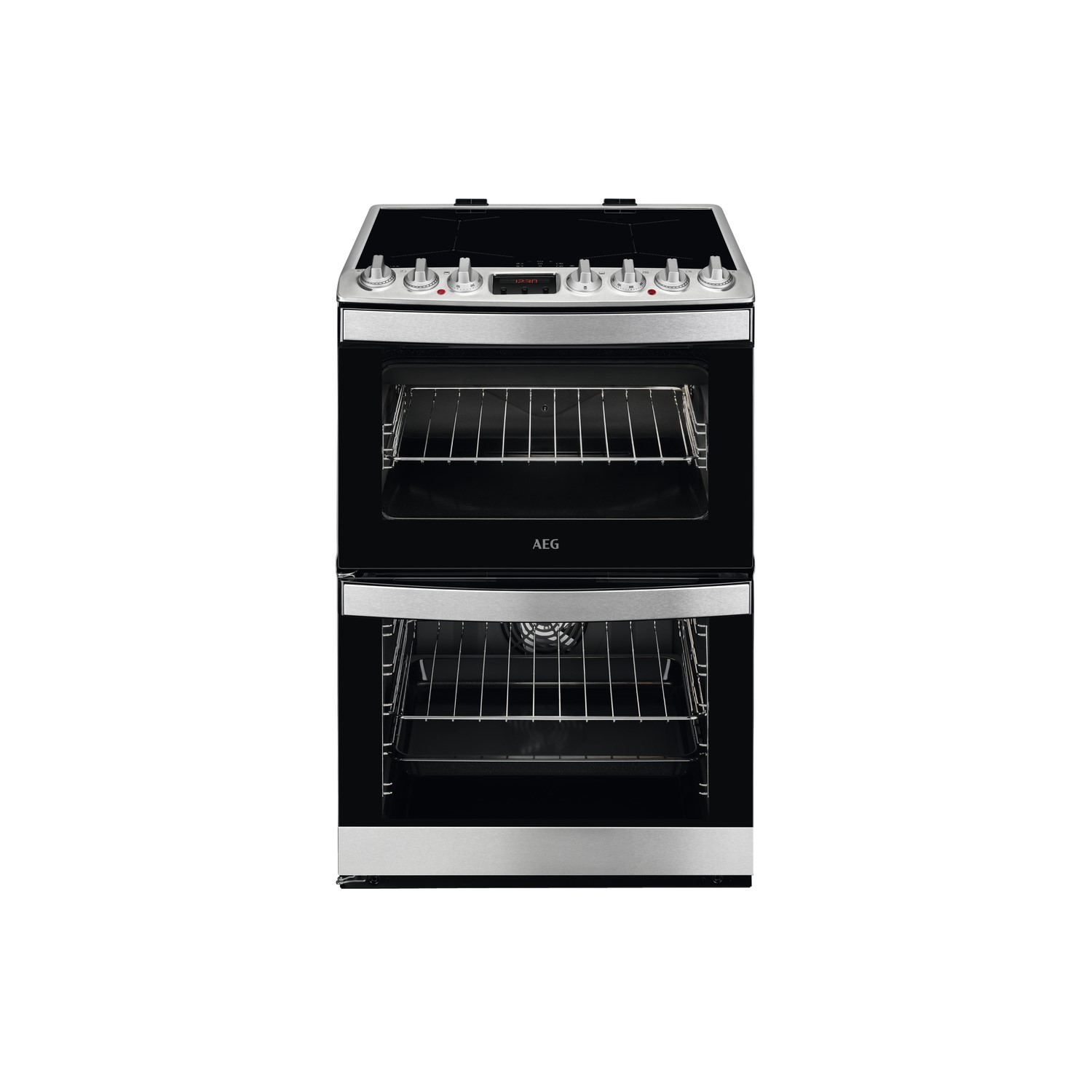 AEG Electric 60cm Double Oven Cooker with Induction Hob - Stainless Steel