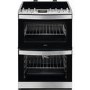Refurbished AEG CIB6740ACM 60cm Electric Multifunction Double Oven Cooker with Induction Hob Stainless Steel