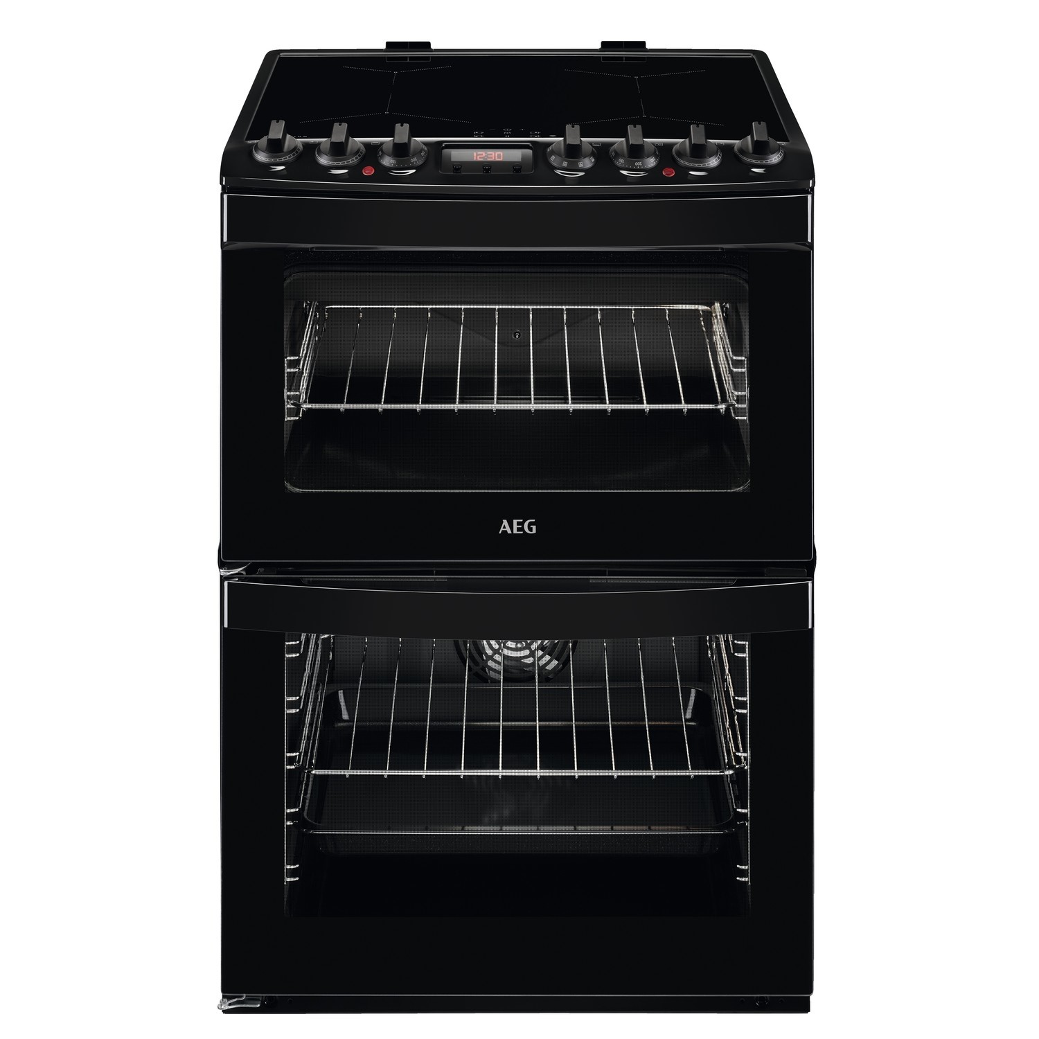 AEG 60cm Double Oven Induction Electric Cooker - Black