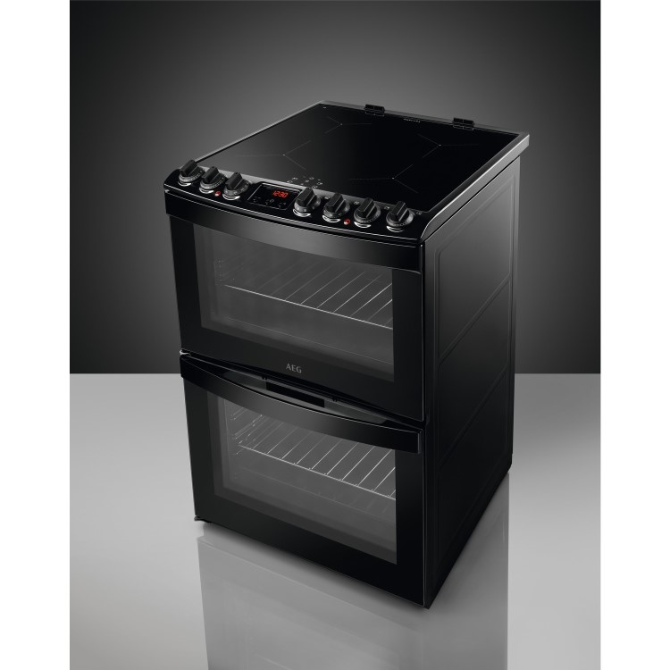 AEG 60cm Double Oven Induction Electric Cooker - Black