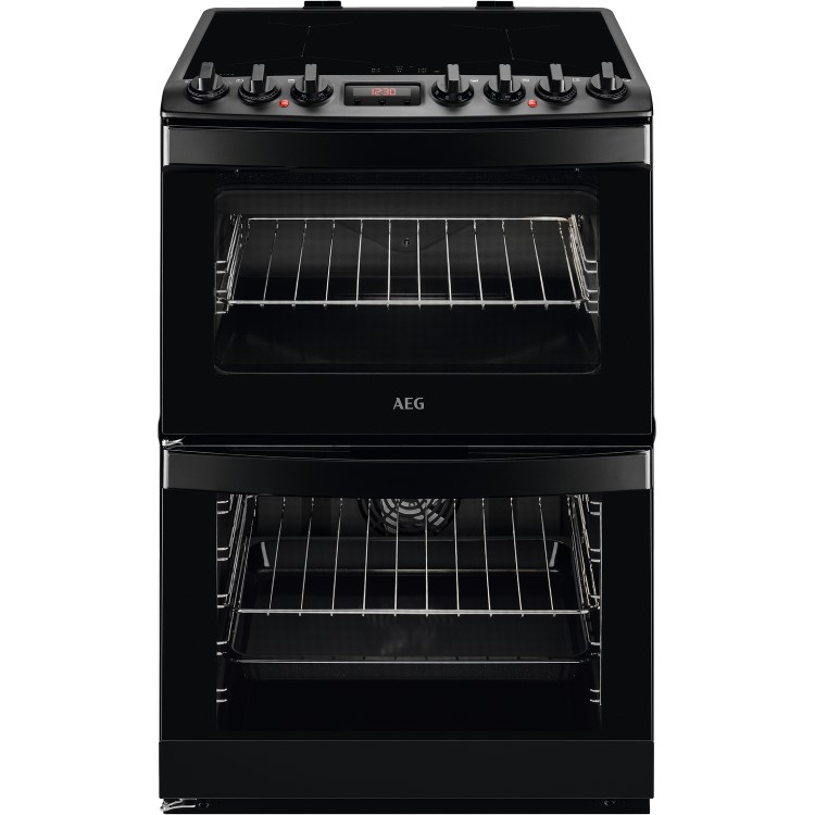 Refurbished AEG CIB6742MCB 60cm Electric Double Oven Induction Cooker Black