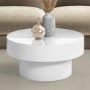 Small Round White Gloss Coffee Table - Cici