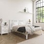 White Wooden King Size Bed Frame with Headboard - Charlie