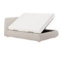Cream Jacquard Fabric Double Side-Lift Ottoman Bed with Cushioned Headboard - Ciara