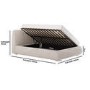 Cream Jacquard Fabric Double Side-Lift Ottoman Bed with Cushioned Headboard - Ciara