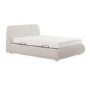 Cream Jacquard Fabric Double Side-Lift Ottoman Bed with Cushioned Headboard - Ciara