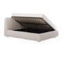 Cream Jacquard Fabric Double Side-Lift Ottoman Bed with Cushioned Headboard - Ciara