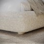 Cream Jacquard Fabric King Side-Lift Ottoman Bed with Cushioned Headboard - Ciara