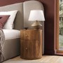 Mango Wood Round 2 Drawer Bedside Table - Chakra