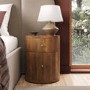 Mango Wood Round 2 Drawer Bedside Table - Chakra