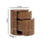 Mango Wood Round 2 Drawer Bedside Table - Chakra