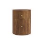 Mango Wood Round 2 Drawer Bedside Table - Chakra
