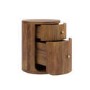 Mango Wood Round 2 Drawer Bedside Table - Chakra