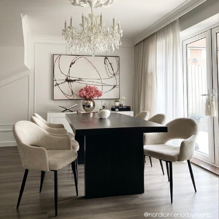 Set of 2 Beige Fabric Dining Chairs - Colbie