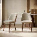 A1/CLA001 ONLY OPENED - Set of 2 Beige Upholstered Dining Chairs - Claudia