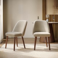 Set of 2 Beige Upholstered Dining Chairs - Claudia Set of 2 Beige Upholstered Dining Chairs - Claudia