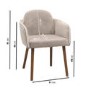 Set of 2 Beige Upholstered Carver Dining Chairs - Claudia