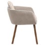 Set of 2 Beige Upholstered Carver Dining Chairs - Claudia