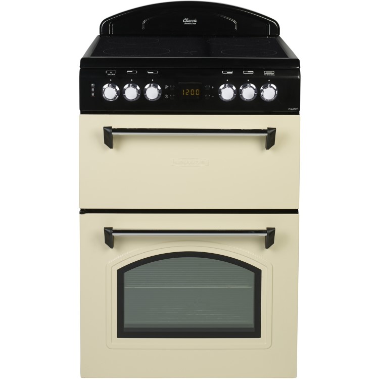Refurbished Leisure Classic CLA60CEC 60cm Double Oven Electric Cooker with Ceramic Hob Cream