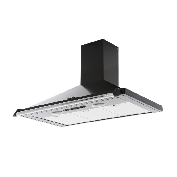 Refurbished Rangemaster Classic CLAHDC90BC 63051 90cm Chimney Cooker Hood Black And Chrome