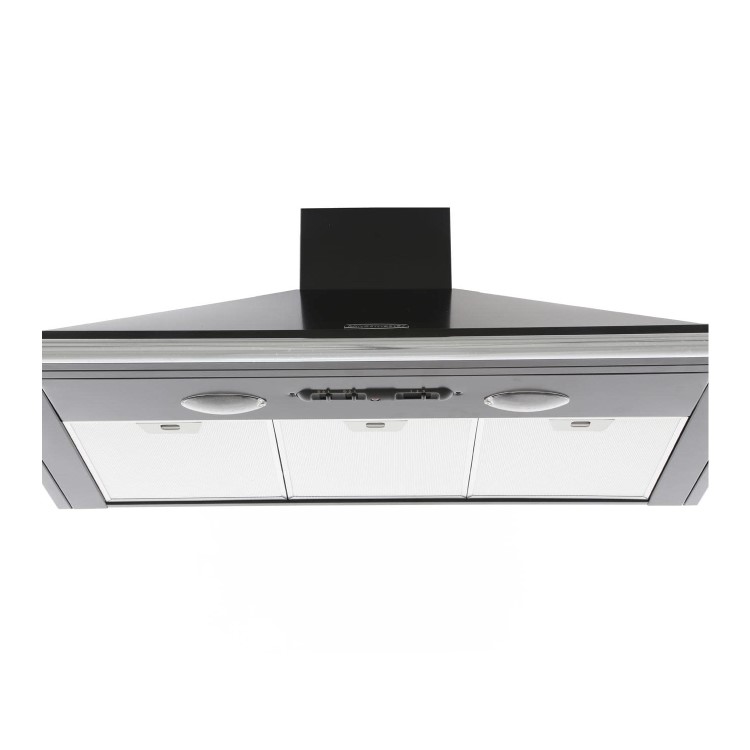 Refurbished Rangemaster Classic CLAHDC90BC 63051 90cm Chimney Cooker Hood Black And Chrome