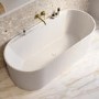 ALMOST PERFECT - Freestanding Double Ended Matt White 1700 x 765mm Bath with Ledge - Clara