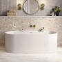 ALMOST PERFECT - Freestanding Double Ended Matt White 1700 x 765mm Bath with Ledge - Clara