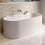 ALMOST PERFECT - Freestanding Double Ended Matt White 1700 x 765mm Bath with Ledge - Clara