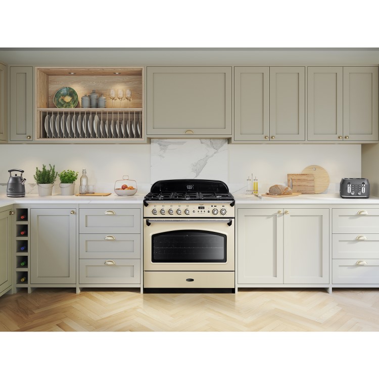 Rangemaster Classic 90cm Dual Fuel Range Cooker - Cream & Chrome