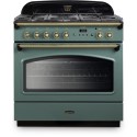 CLAS90FXDFFMGB Rangemaster Classic 90cm Dual Fuel Range Cooker- Mineral Green & Brass