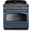 CLAS90FXDFFSBB Rangemaster Classic 90cm Dual Fuel Range Cooker - Stone Blue & Brass