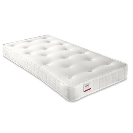 Small Double Orthopaedic Open Coil Spring Tufted Mattress - Clay