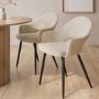 Set of 2 Beige Upholstered Dining Chairs - Colbie