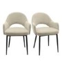 Set of 2 Beige Upholstered Dining Chairs - Colbie