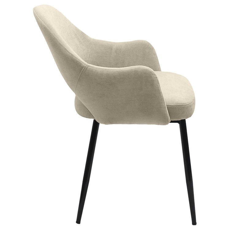 Set of 2 Beige Upholstered Dining Chairs - Colbie
