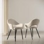 Set of 2 Beige Fabric Dining Chairs - Colbie