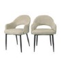 Set of 2 Beige Fabric Dining Chairs - Colbie
