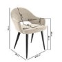 Set of 2 Beige Fabric Dining Chairs - Colbie