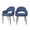 Pair of Blue Dining Chairs in Chenille Fabric - Colbie