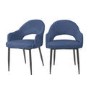 Pair of Blue Dining Chairs in Chenille Fabric - Colbie