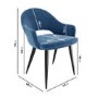 Pair of Blue Dining Chairs in Chenille Fabric - Colbie