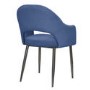 Pair of Blue Dining Chairs in Chenille Fabric - Colbie