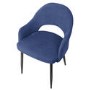 Pair of Blue Dining Chairs in Chenille Fabric - Colbie